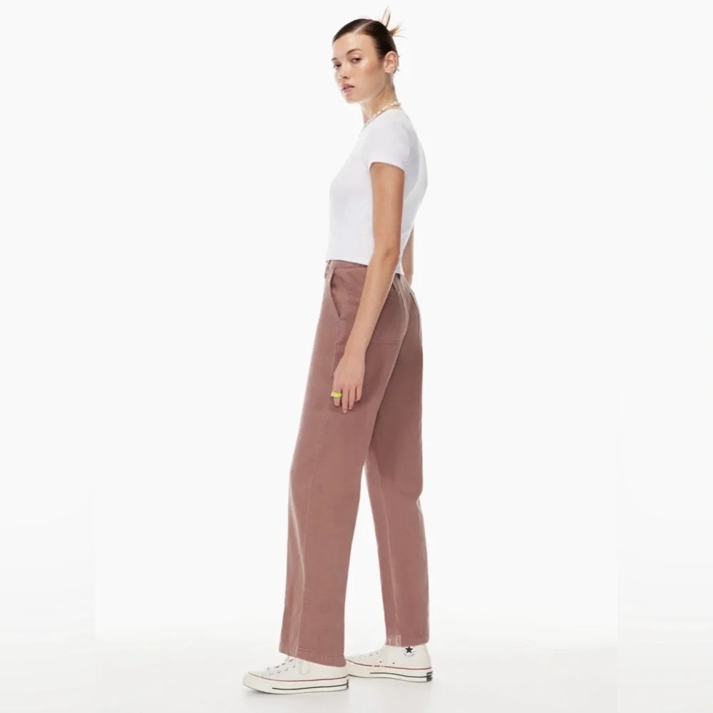 Aritzia Sunday Best Jaden High Waisted Chino Pant 6 GD Chocolate Sorbet - Picture 2 of 8